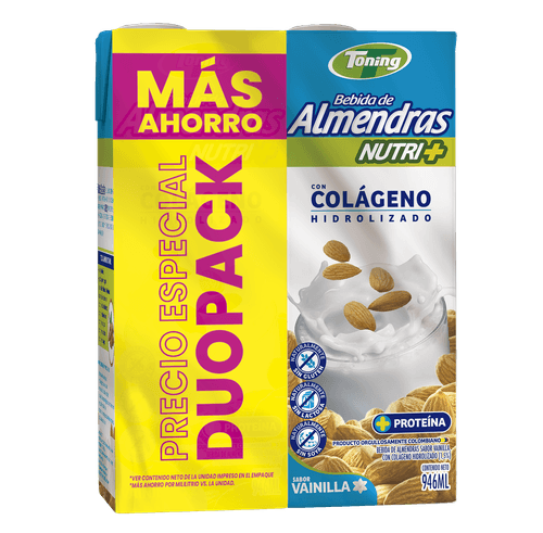 BEBIDA ALMENDRAS VAINIL P.E TONING*946ML