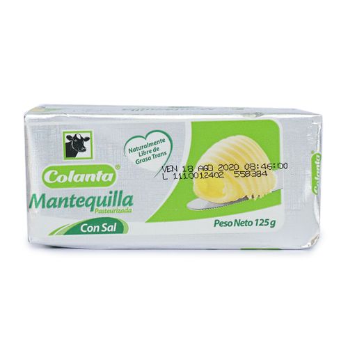 MANTEQUILLA C/SAL 125gr COLANTA