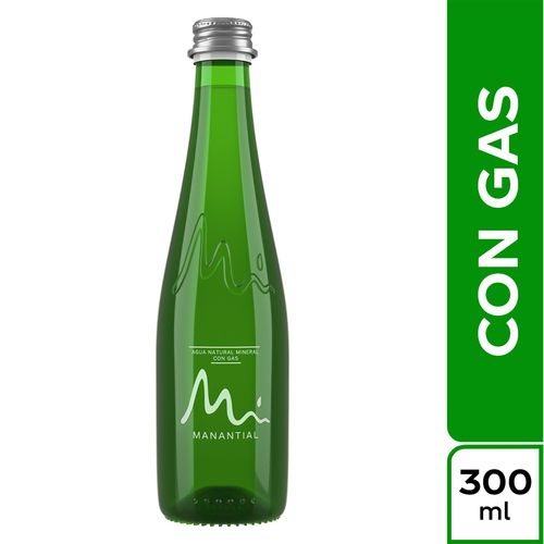 AGUA MANANTIAL GAS VIDRIO  x 300ML