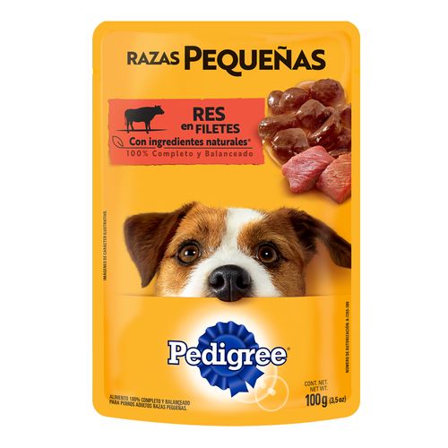 POUCH PEDIGREE RAZAS PEQUEÑAS RES*100GR