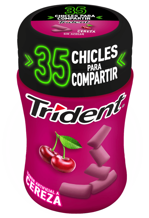 CHICLETS  BOTELLA TRIDENT CEREZA*50GR