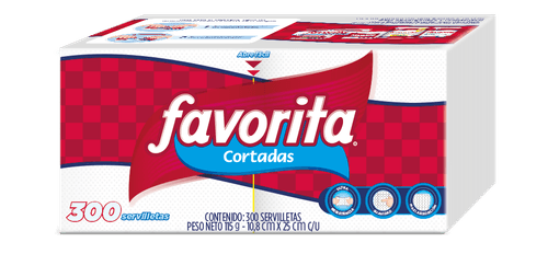 SERVILLETAS FAVORITAS CORTADAS*300UND