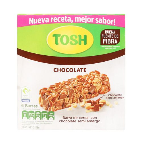 BARRA TOSH GRANOLA CHOCO S/AZUCAR*138 GR