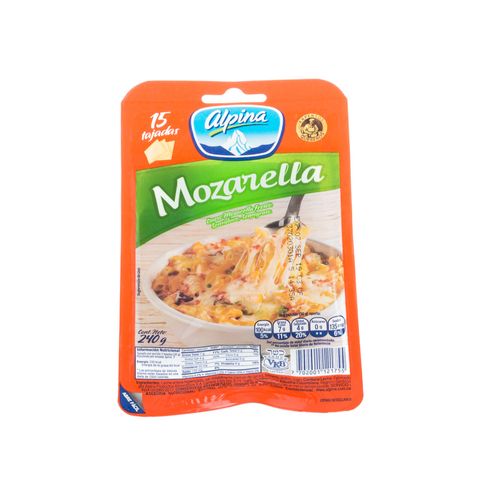 QUESO MOZARELLA 15 TAJADAS  x 240GR