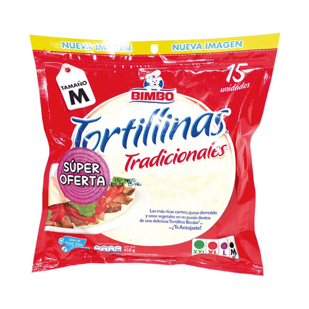 TORTILLA BLANCA BIMBO X15 UND x 450 GR