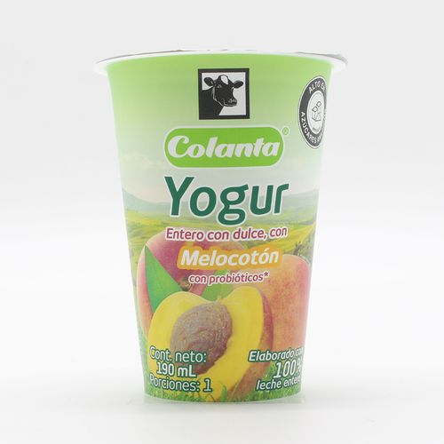 YOGUR COLANTA ENTERO VASO MELOCO*190ML