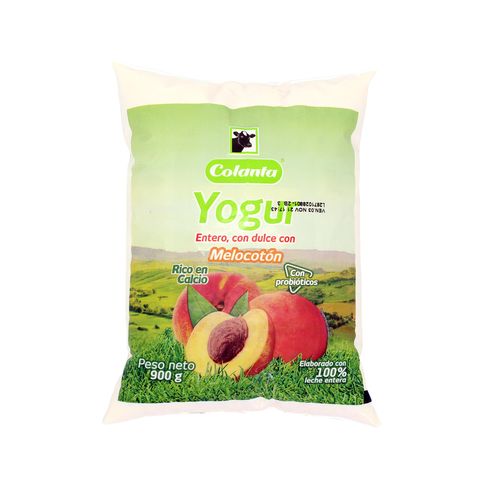 YOGUR ENTERO MELOCOTON COLANTA*900GR
