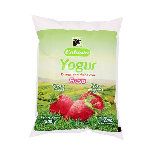 YOGUR ENTERO FRESA COLANTA*900GR