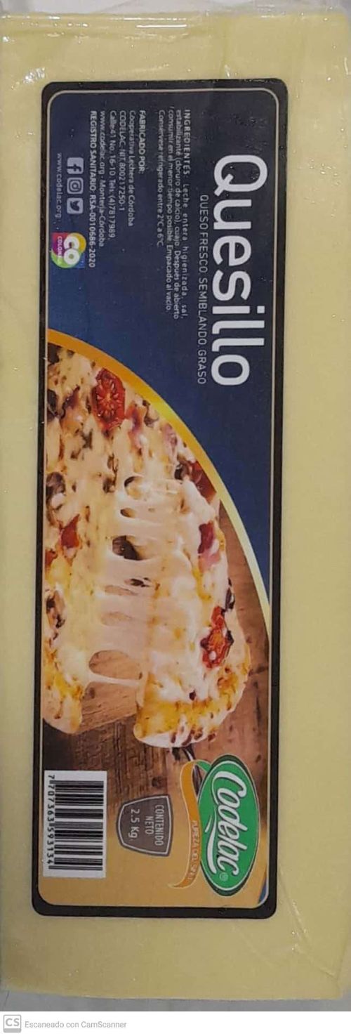QUESILLO ENTERO CODELAC x 2,5 kg