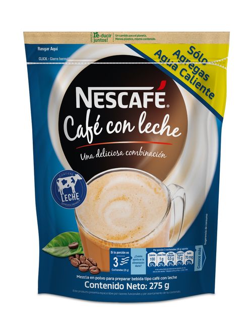 NESCAFE CAFE CON LECHE BOLSA  x  275 GR