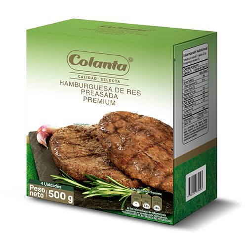 HAMBURGUESA PREASADA COLANTA x500GR