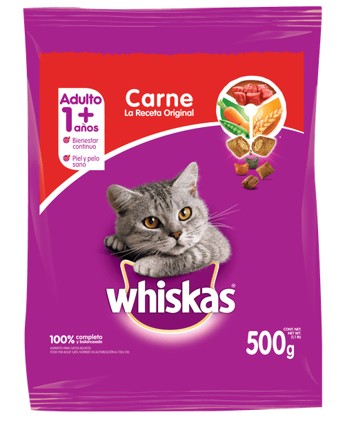 WHISKAS CARNE RECETA ORIGINAL x 500GR