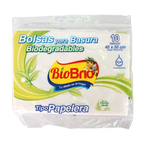 BOLSA BASURA BRIOBRIO 10U*45X55 PAPELERA