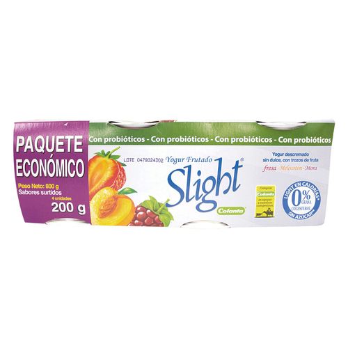 PAQ YOGUR SLIGHT DESC COLANTA*4UND*200GR