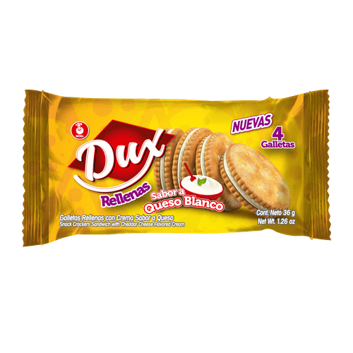 GALLETA DUX RELLENAS QUESO PORCIO*36GR
