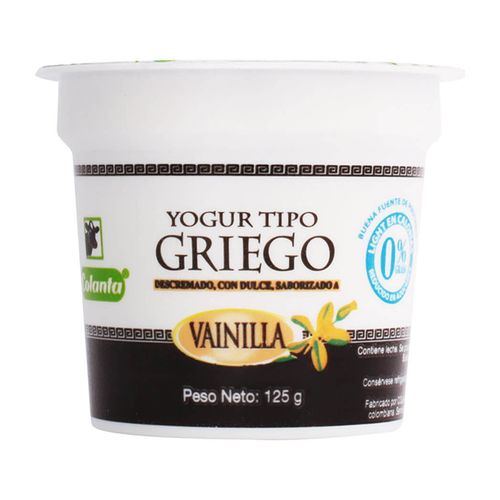 YOGUR TIPO GRIEGO VAINILLA  x 125 GR