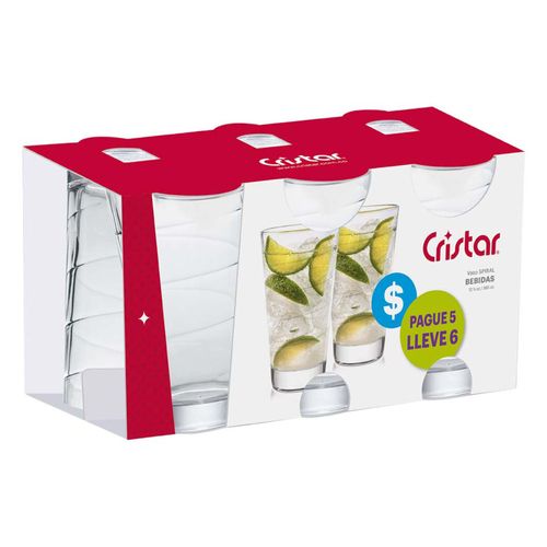 VASO PAGUE 5 LLEVE 6 SPIRAL  LISO 12ONZ