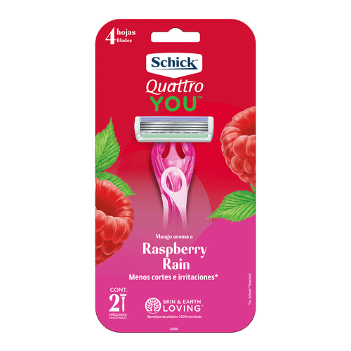 CUCHILLA SCHICK QUATTRO RASPBERRY*2UND