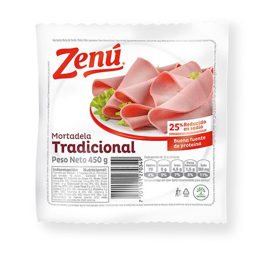 MORTADELA TRADICIONAL ZENU  x 450GR