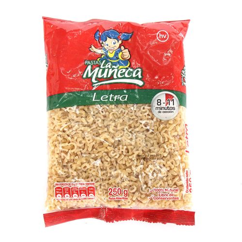 PASTA LA MUÑECA LETRAS  x 250GR