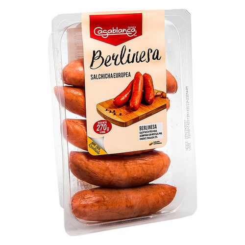 SALCHICHA BERLINESA CASABLANCA  x 270 GR