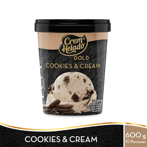 HELADO COOKIE&CREAM CREMHELADO GOLDx600G