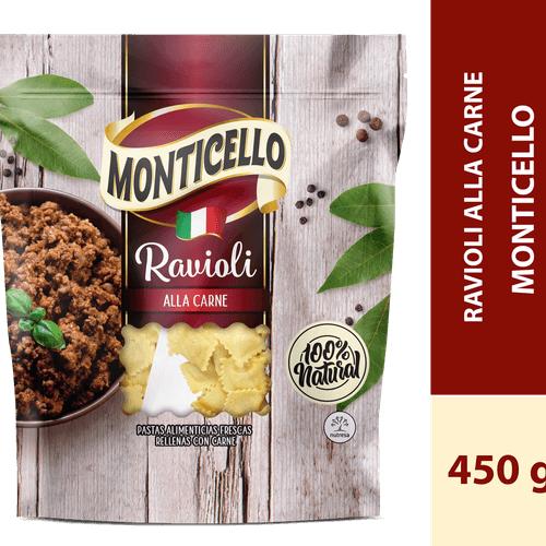 RAVIOLI DE CARNE MONTIECIELLO*450GR