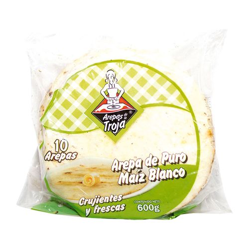 AREPA TELA BLANCA TROJA X10 UNDS *600GR