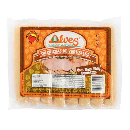 SALCHICHAS DE VEGETALES ALVES  x 250GR