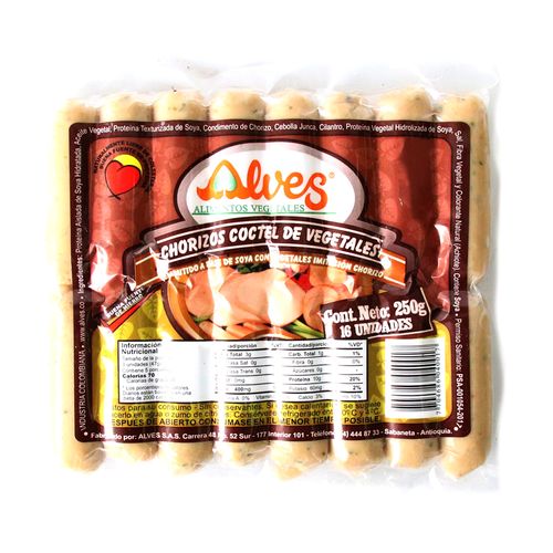 CHORIZO COCTEL DE VEGETALES  x 250GR