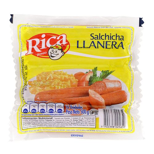 SALCHICHA LLANERA RICA*500GR
