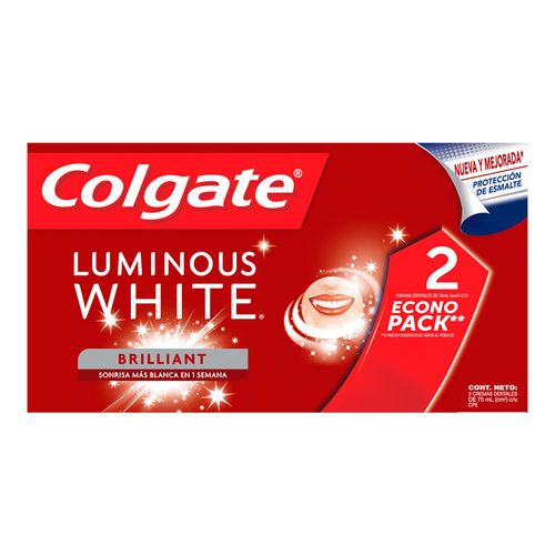 CREMA COLGATE LUMINOUS WHITE X 2U *75ML