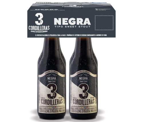 CERVEZA 3 CORDILLERAS NEGRA 4UND*330ML