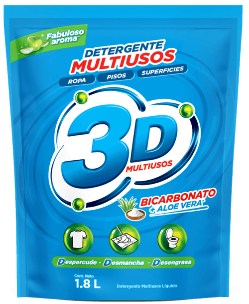 DETERGENTE  LIQUID MULTIUSOS 3D*1800ML