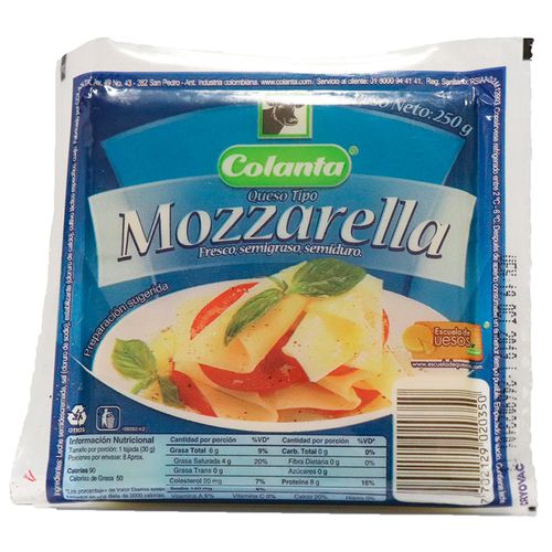 QUESO MOZARELLA ENTERO 250gr COL