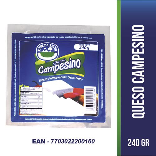 QUESO CAMPESINO ZARZAL  x 240GR