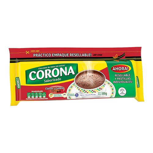 CHOCOLATE CLAVOS Y CANELA CORONA * 500GR