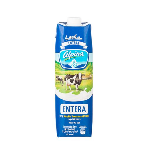 LECHE ENTERA UHT ALPINA TETRA  x 1L