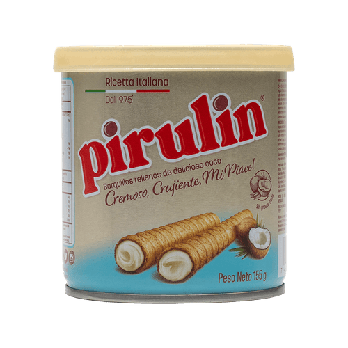 BARQUILLO PIRULIN COCO TARRO*155GR
