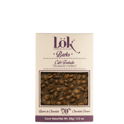 CHOCOLATE BARKS CAFE TOSTADO LOK*85GR