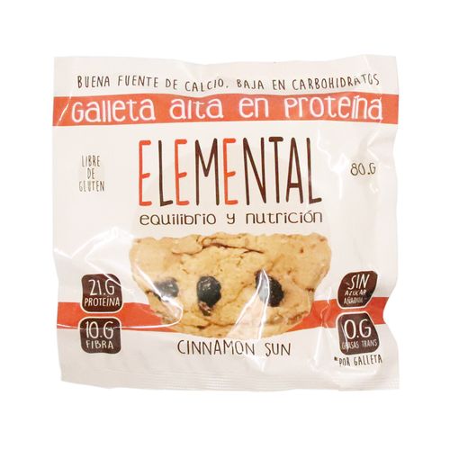 GALLETA PROTEINA CANELA PASAS ELEMENTAL