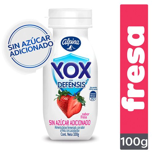 BEBIDA YOX FRESA SIN AZUCAR *100 gr