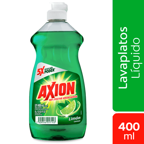 LAVAPLATOS LIQUIDO AXION LIMON  x 400ML