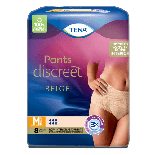 PAÑAL PANT DISCREET M NUDE TENA x8UN