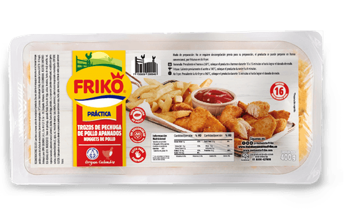 TROZOS DE PECHUGA APANADA FRIKO x 400 GR