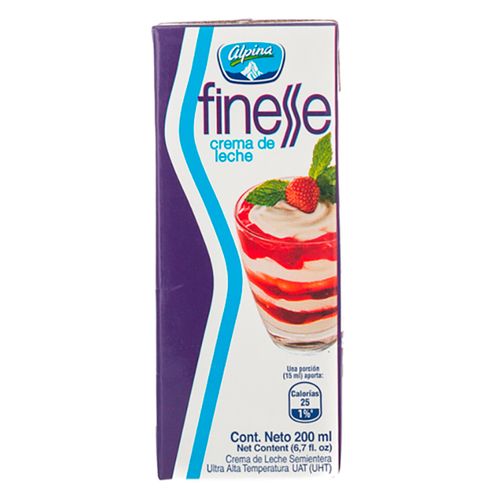 CREMA DE LECHE FINESSE UHT  x 200ML