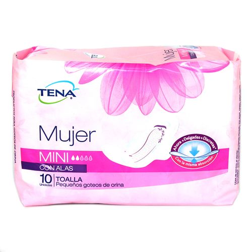 TENA MUJER MINI ALAS   x 10UND