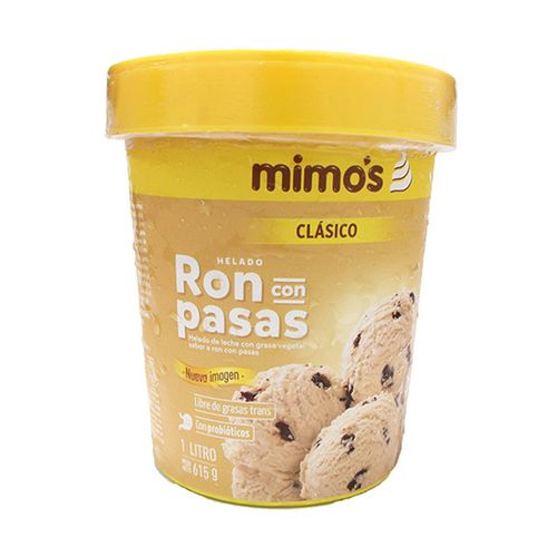 HELADO RON PASAS  x 1L MIMO`S