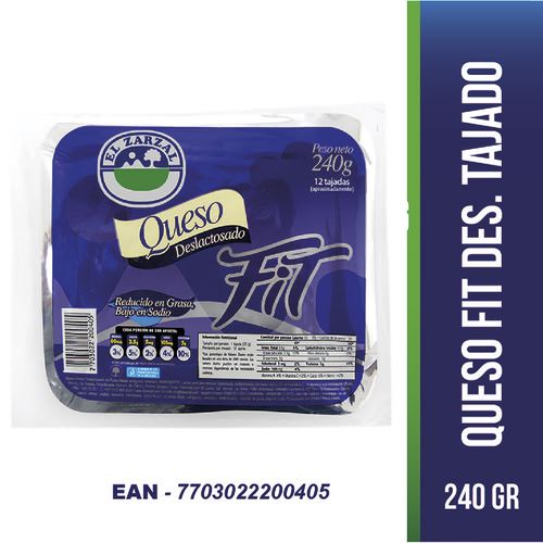 QUESO DESLACT FIT TAJADO ZARZAL x 240GR