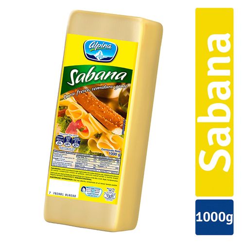 QUESO SABANA BLOQUE ALPINA x 1000GR